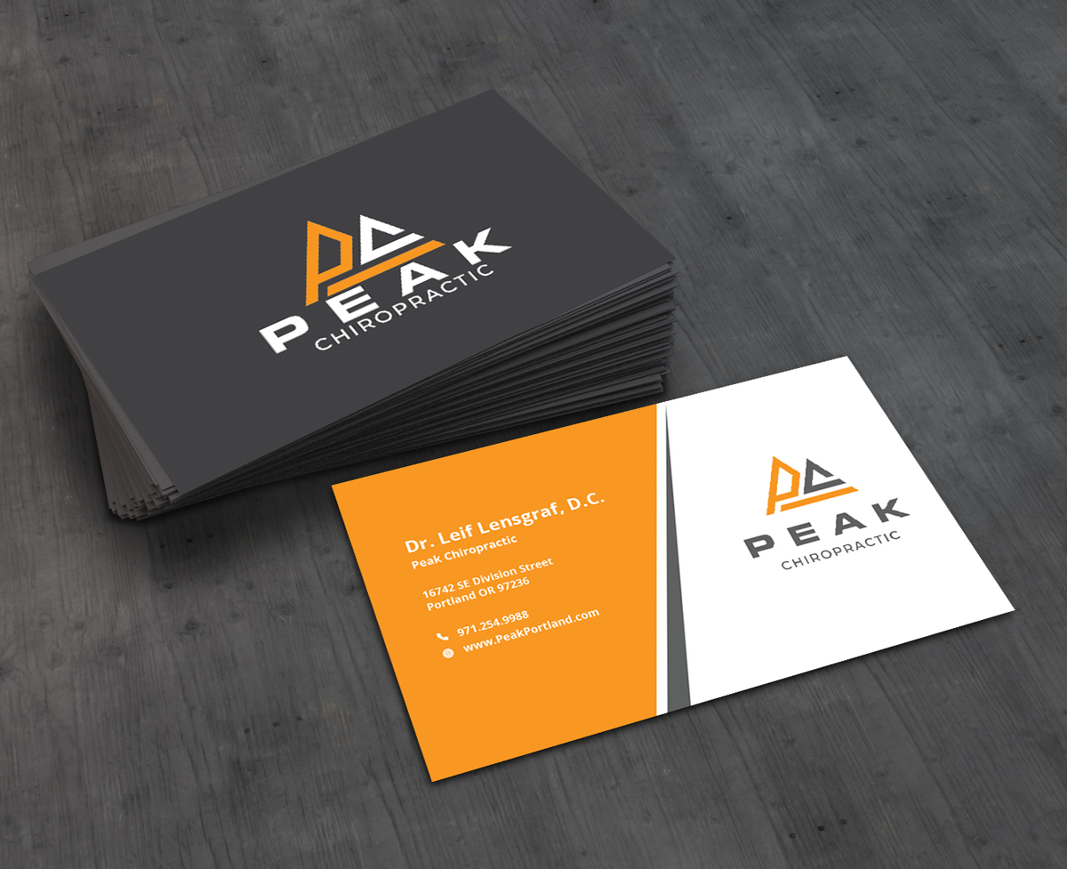 Visitenkarten-Design von AbyJohns für Peak Chiropractic | Design #22410293
