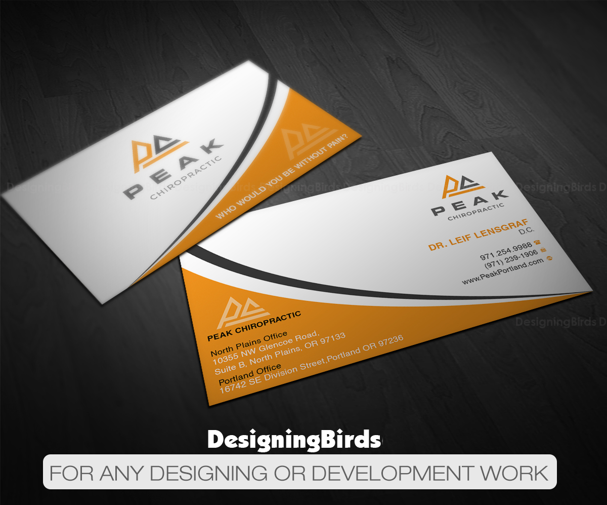 Diseño de Tarjeta de Presentación por Designing Birds para Peak Chiropractic | Diseño #22397892