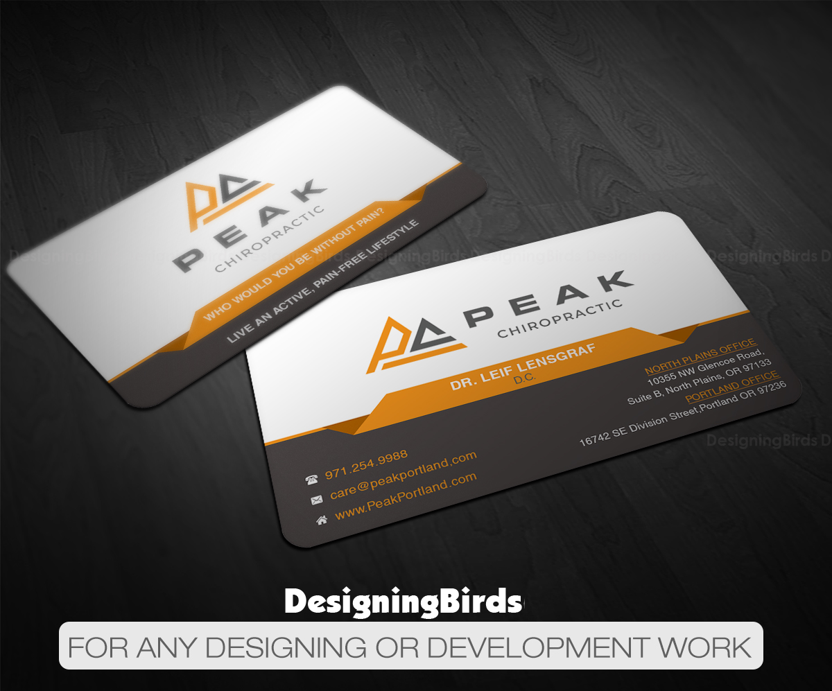 Business Card Design by Designing Birds for Peak Chiropractic | Design #22422757