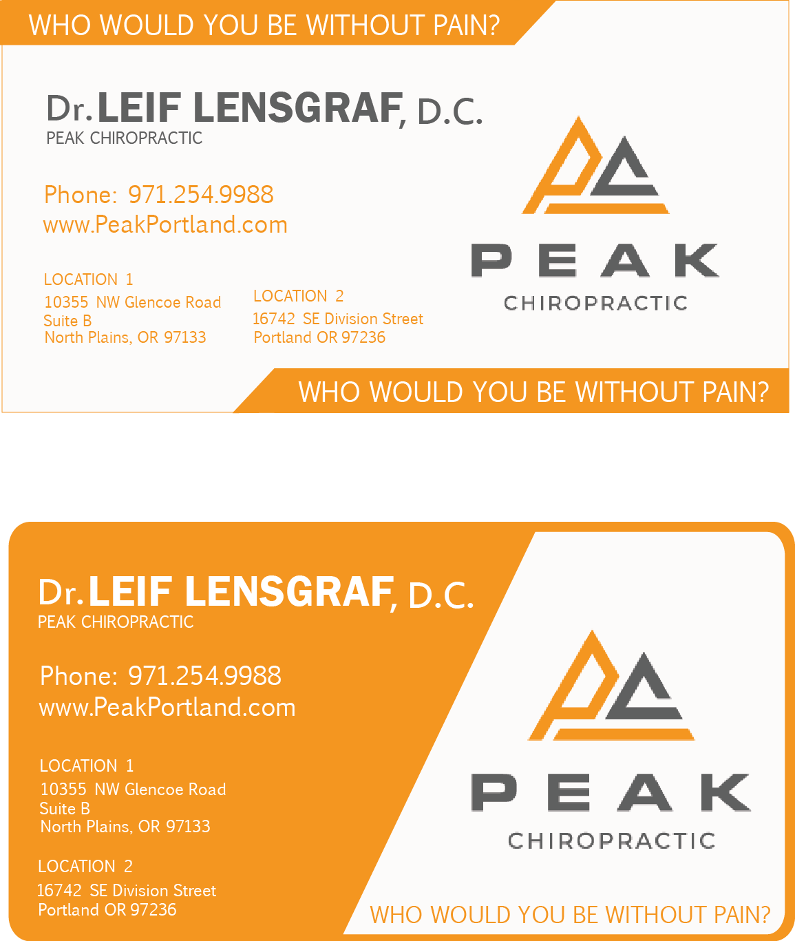 Business Card Design by Maria Maria for Peak Chiropractic | Design #22411277