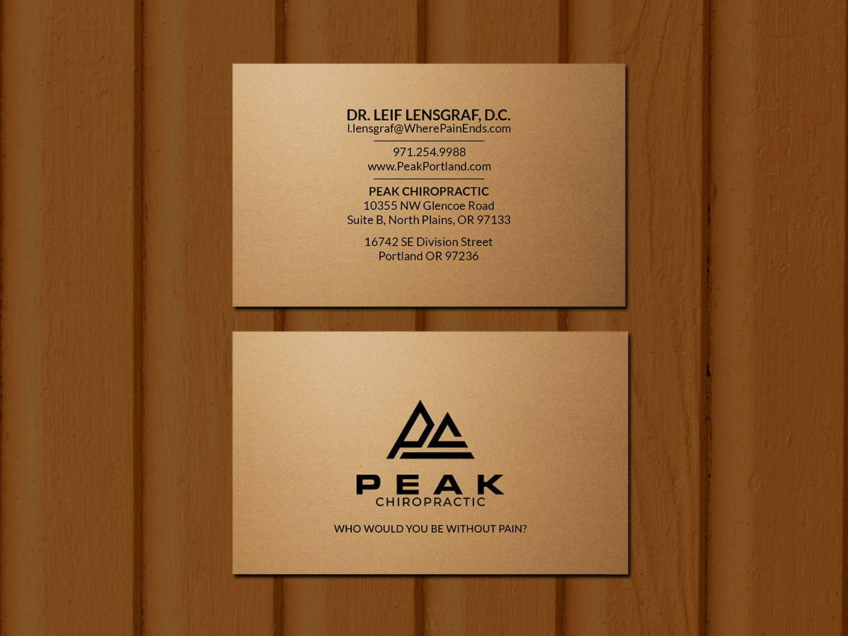 Business Card Design by Creations Box 2015 for Peak Chiropractic | Design #22405607