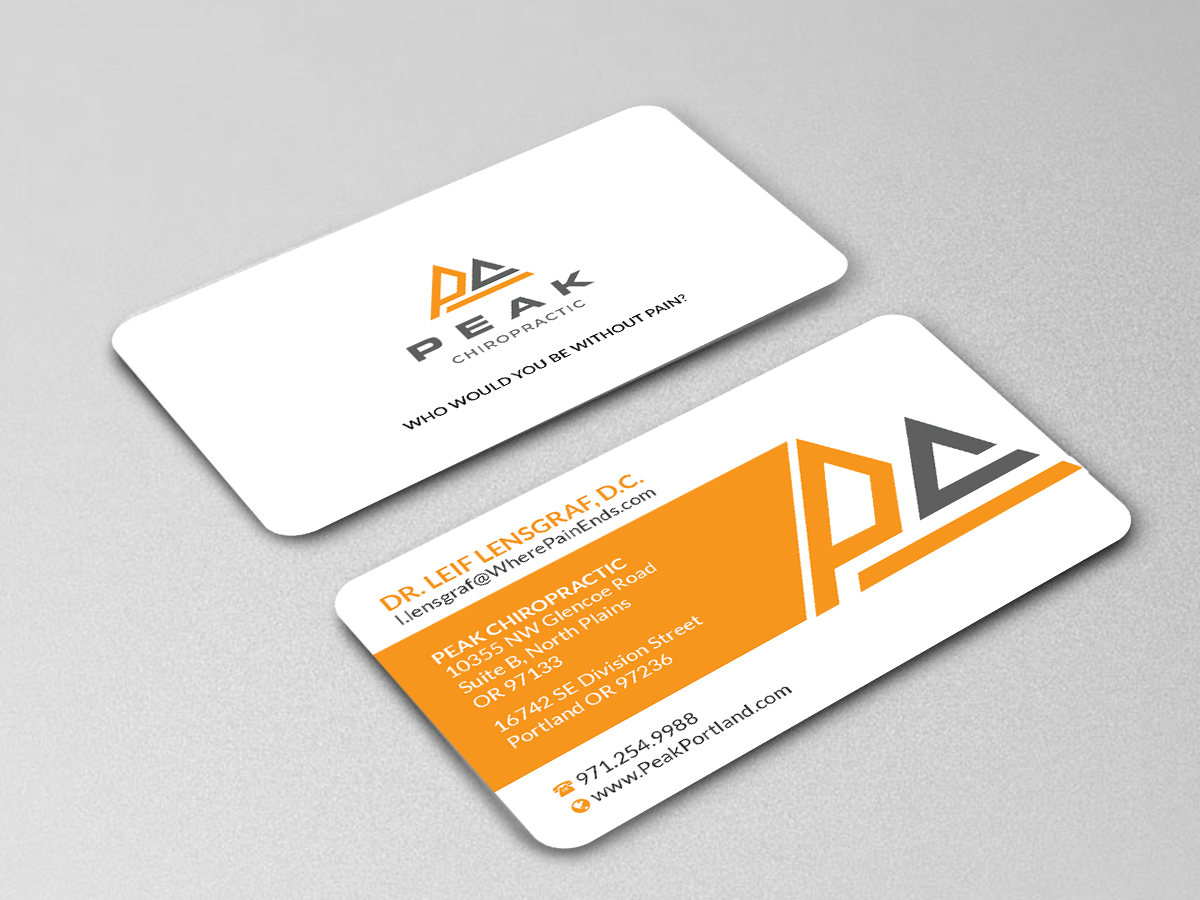 Visitenkarten-Design von Creations Box 2015 für Peak Chiropractic | Design #22405608