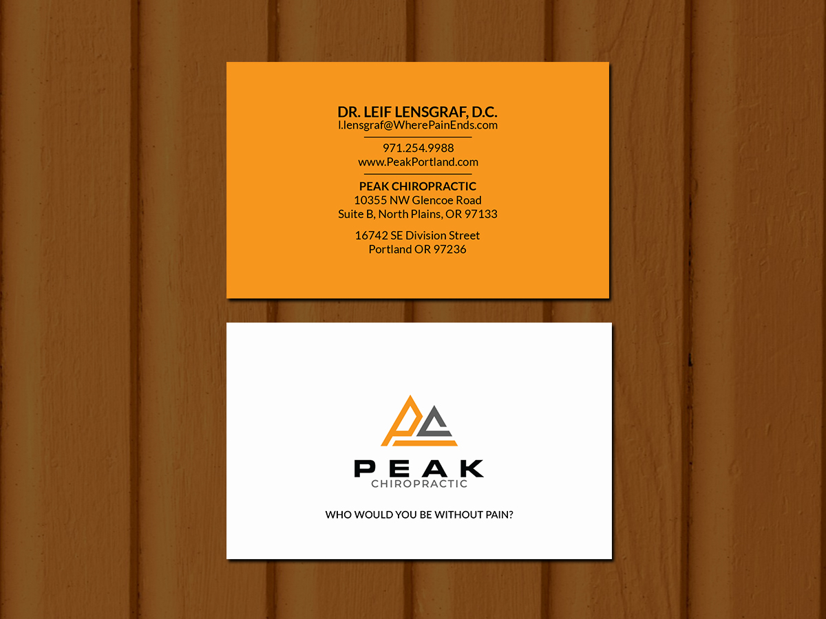 Business Card Design by Creations Box 2015 for Peak Chiropractic | Design #22405609