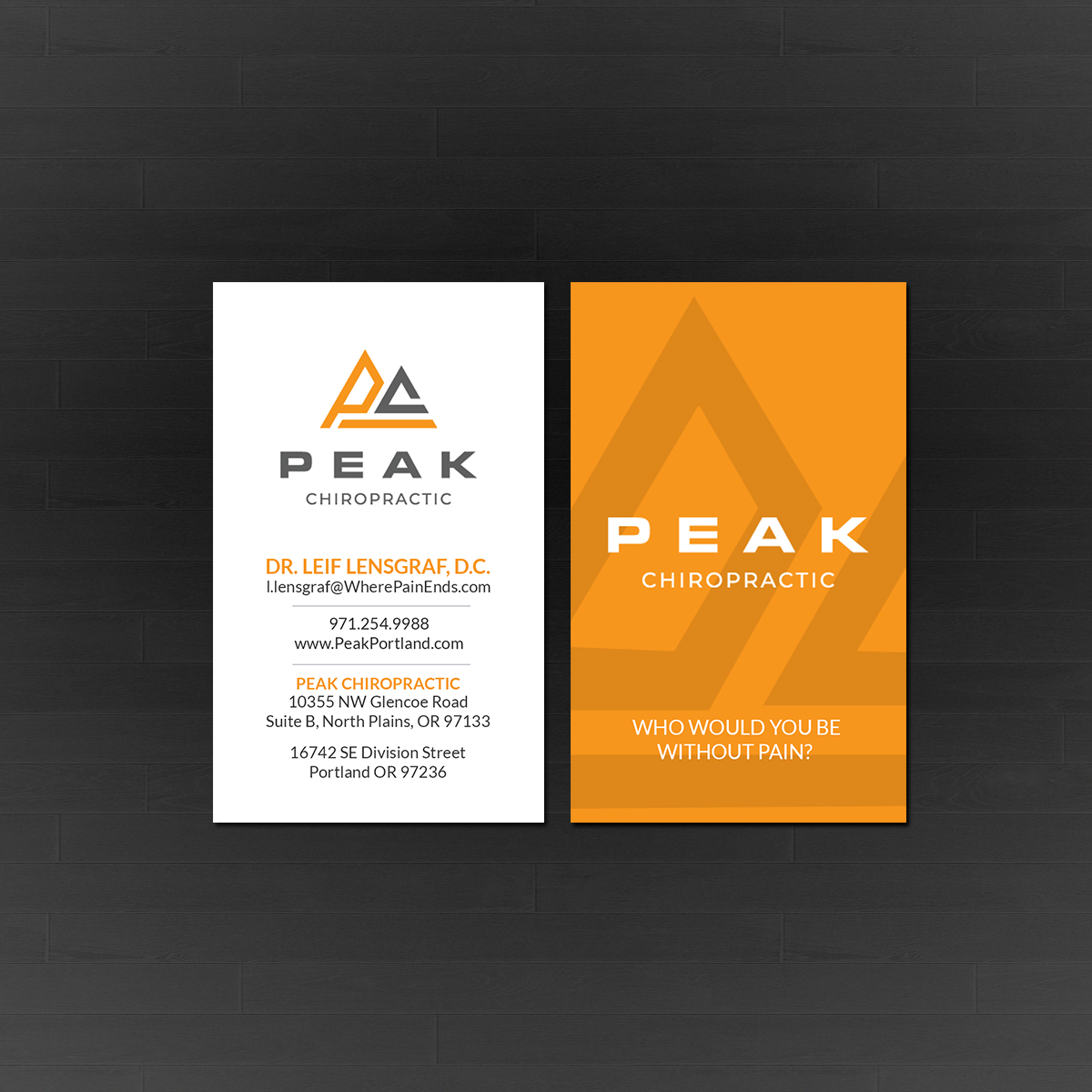 Visitenkarten-Design von Creations Box 2015 für Peak Chiropractic | Design #22405614