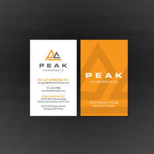 Business Card Design by Creations Box 2015 for Peak Chiropractic | Design: #22405614