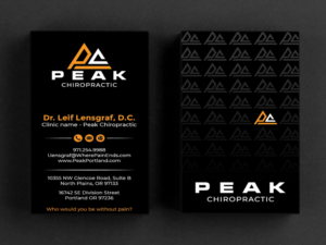 Design de Carte de Visite par LAXMI DESIGNHUB pour Peak Chiropractic | Design #22395411