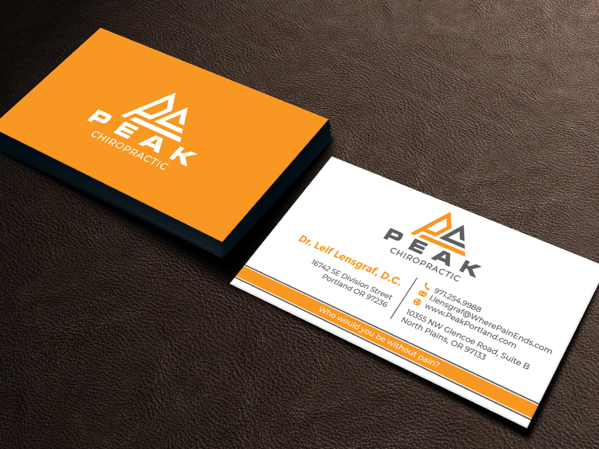 Design de Carte de Visite par LAXMI DESIGNHUB pour Peak Chiropractic | Design #22395412