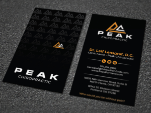 Design de Carte de Visite par LAXMI DESIGNHUB pour Peak Chiropractic | Design : #22395435