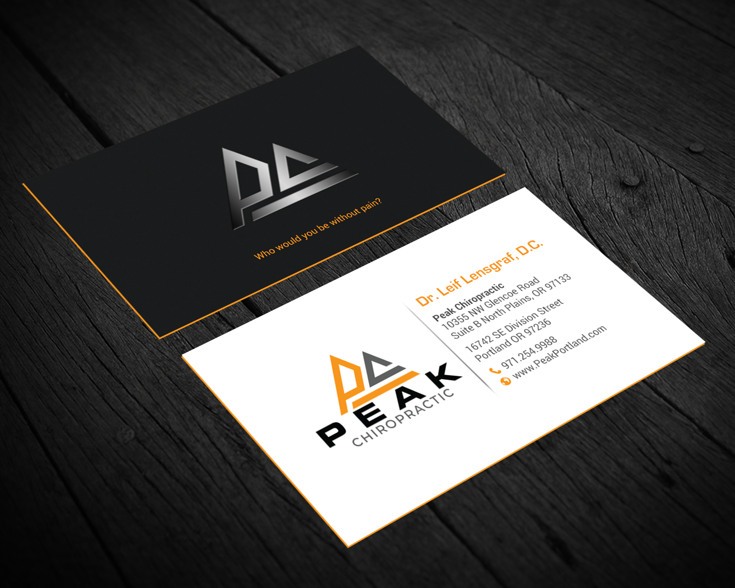 Business Card Design by chandrayaan.creative for Peak Chiropractic | Design #22393973