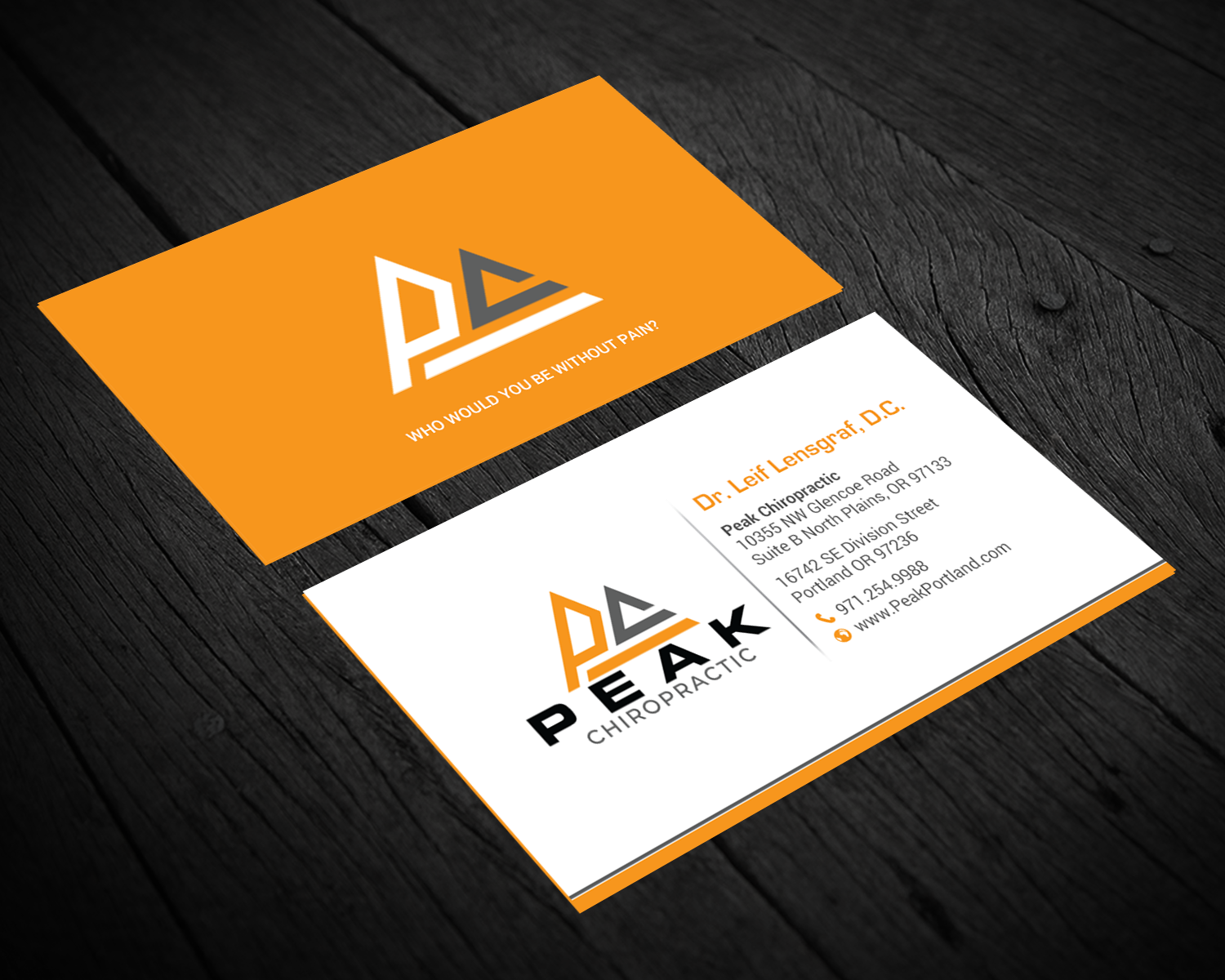 Business Card Design by chandrayaan.creative for Peak Chiropractic | Design #22393975