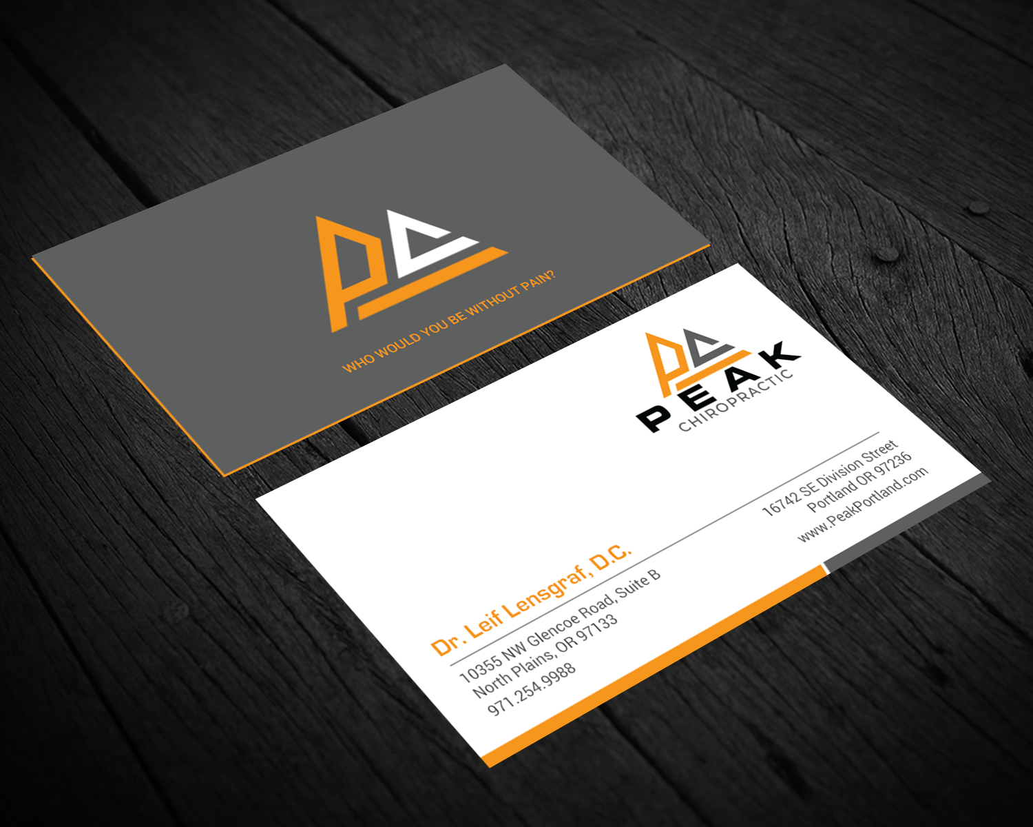 Business Card Design by chandrayaan.creative for Peak Chiropractic | Design #22393978