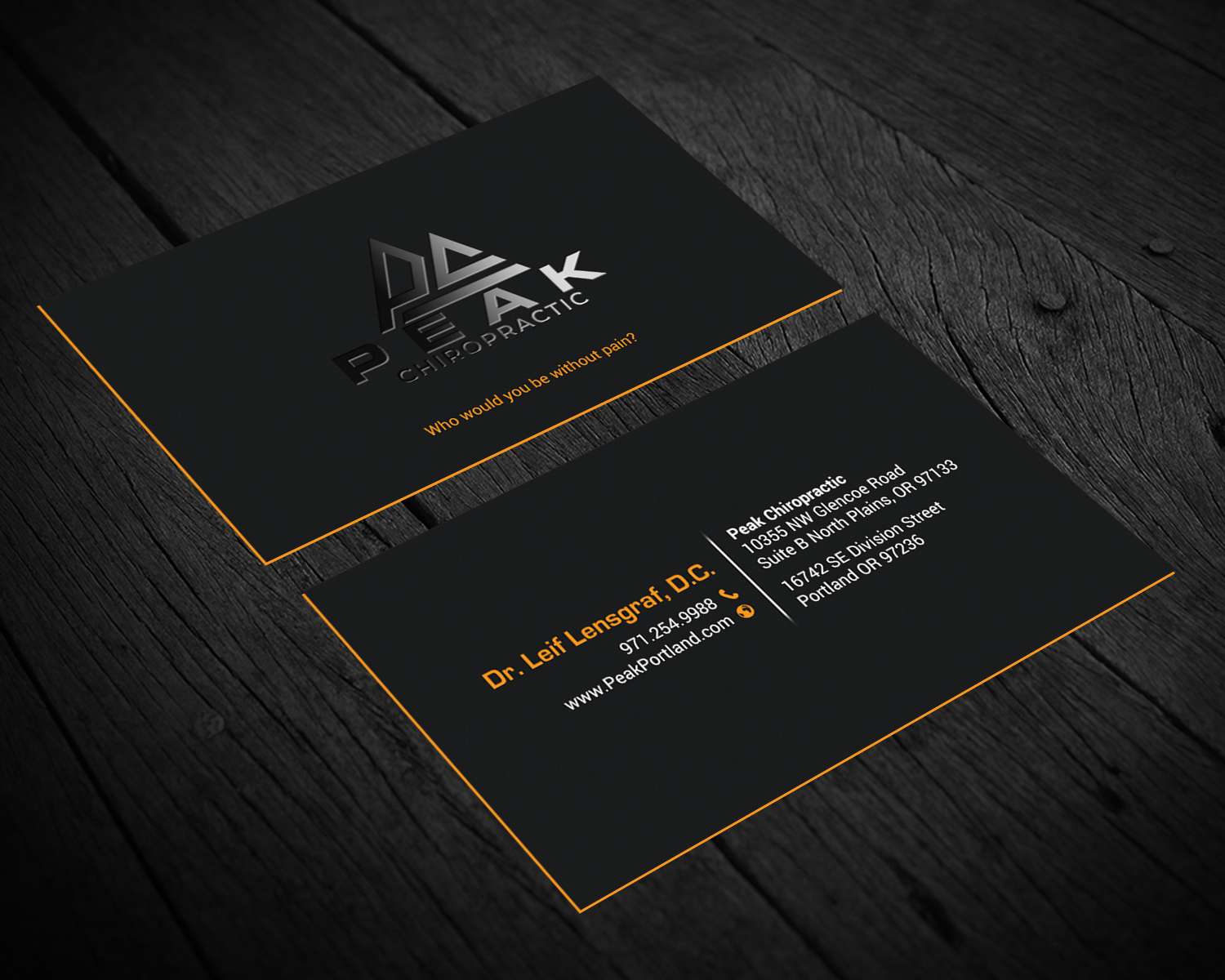 Business Card Design by chandrayaan.creative for Peak Chiropractic | Design #22393981