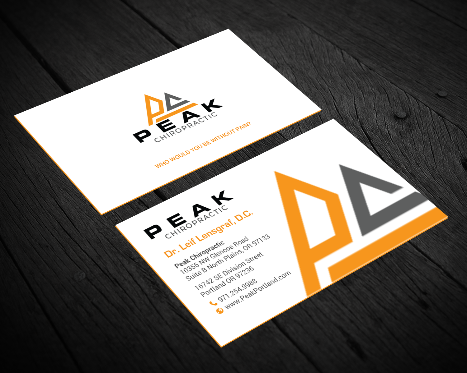 Design de Carte de Visite par chandrayaan.creative pour Peak Chiropractic | Design #22393984