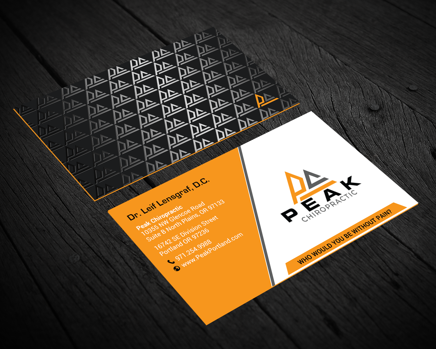 Design de Carte de Visite par chandrayaan.creative pour Peak Chiropractic | Design #22393985