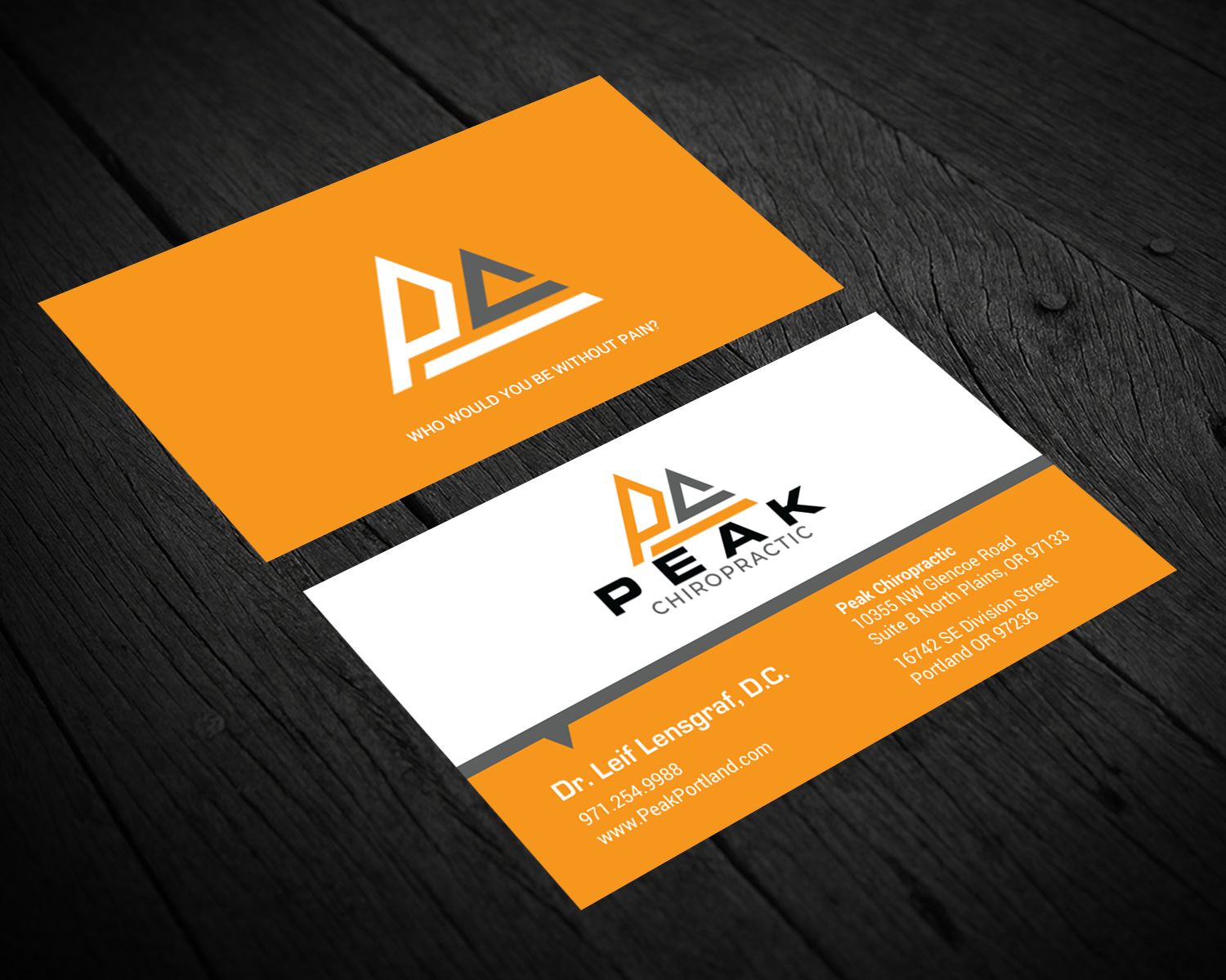 Business Card Design by chandrayaan.creative for Peak Chiropractic | Design #22393992