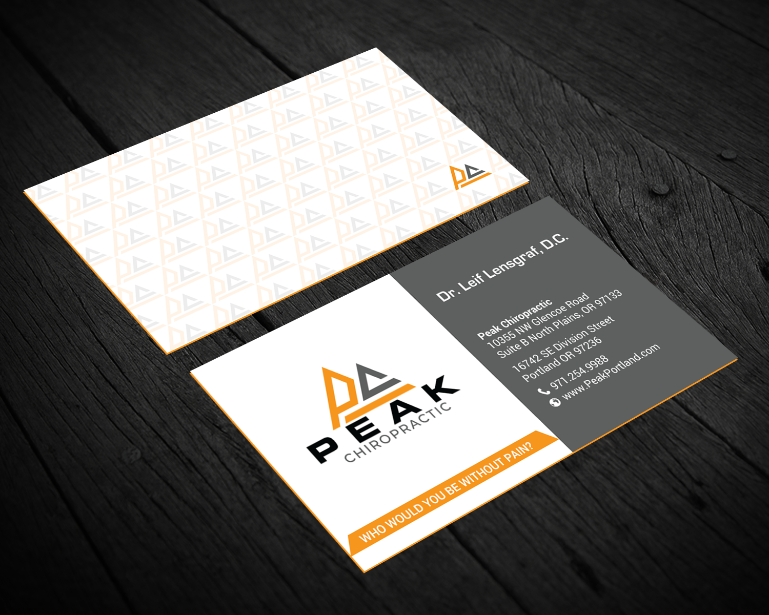 Business Card Design by chandrayaan.creative for Peak Chiropractic | Design #22393996