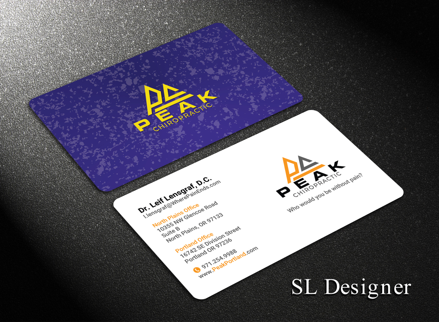 Business Card Design by SL Designer for Peak Chiropractic | Design #22397864