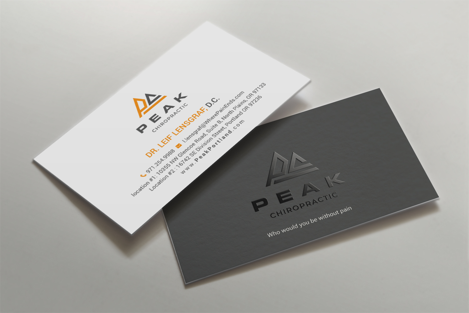 Business Card Design by mdreyad for Peak Chiropractic | Design #22442447