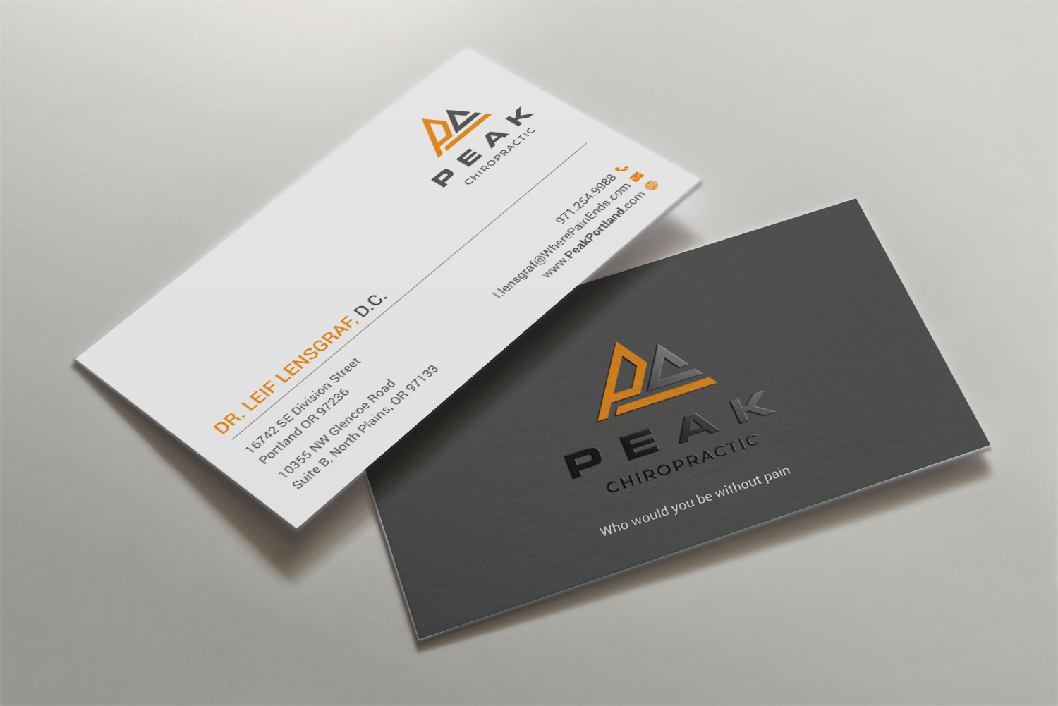 Design de Carte de Visite par mdreyad pour Peak Chiropractic | Design #22443990