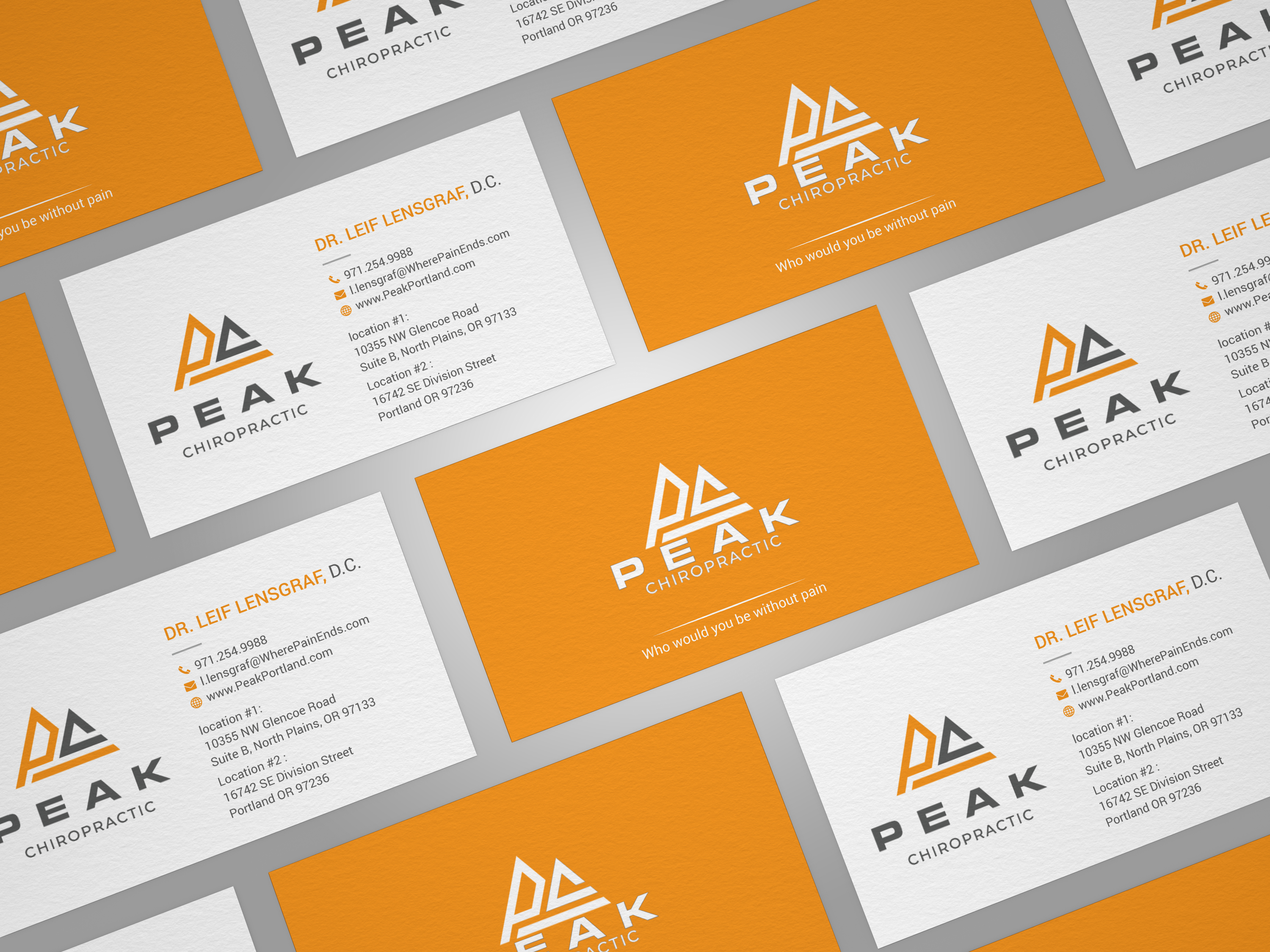 Diseño de Tarjeta de Presentación por mdreyad para Peak Chiropractic | Diseño #22479881