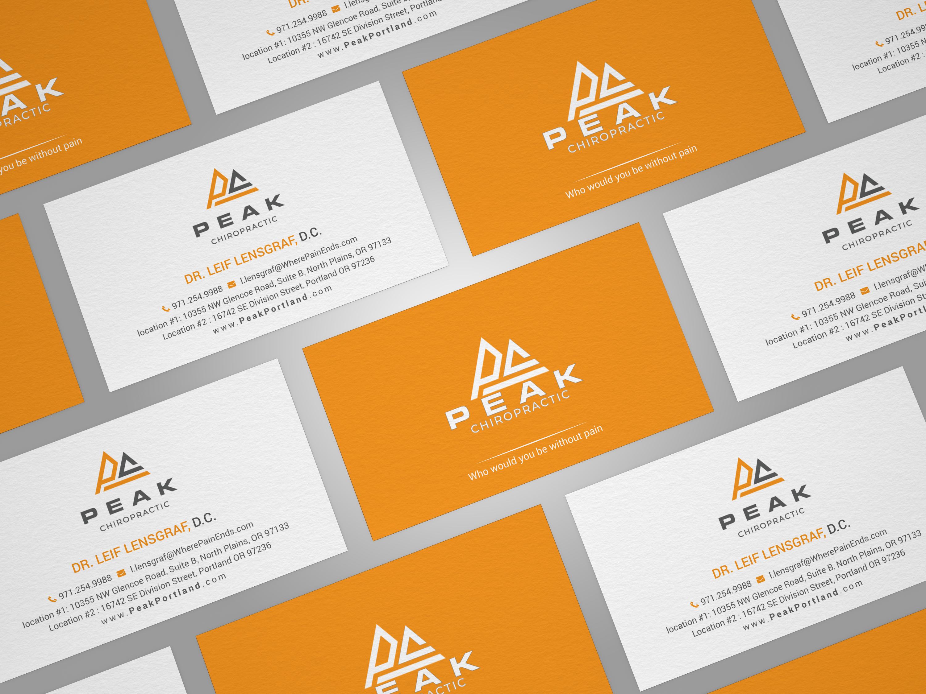 Diseño de Tarjeta de Presentación por mdreyad para Peak Chiropractic | Diseño #22479925