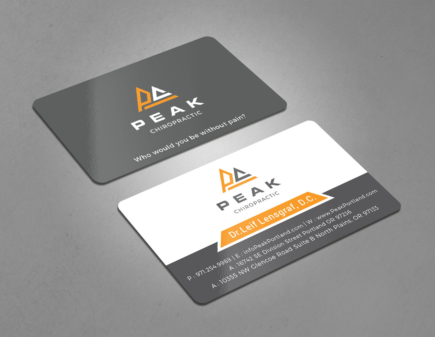 Business Card Design by Tripti Ranjan Gain for Peak Chiropractic | Design #22394593