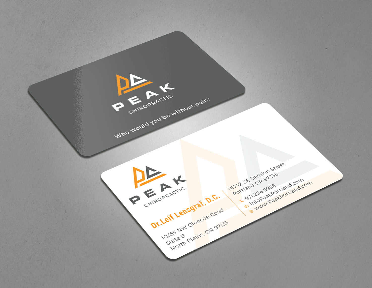 Business Card Design by Tripti Ranjan Gain for Peak Chiropractic | Design #22394594