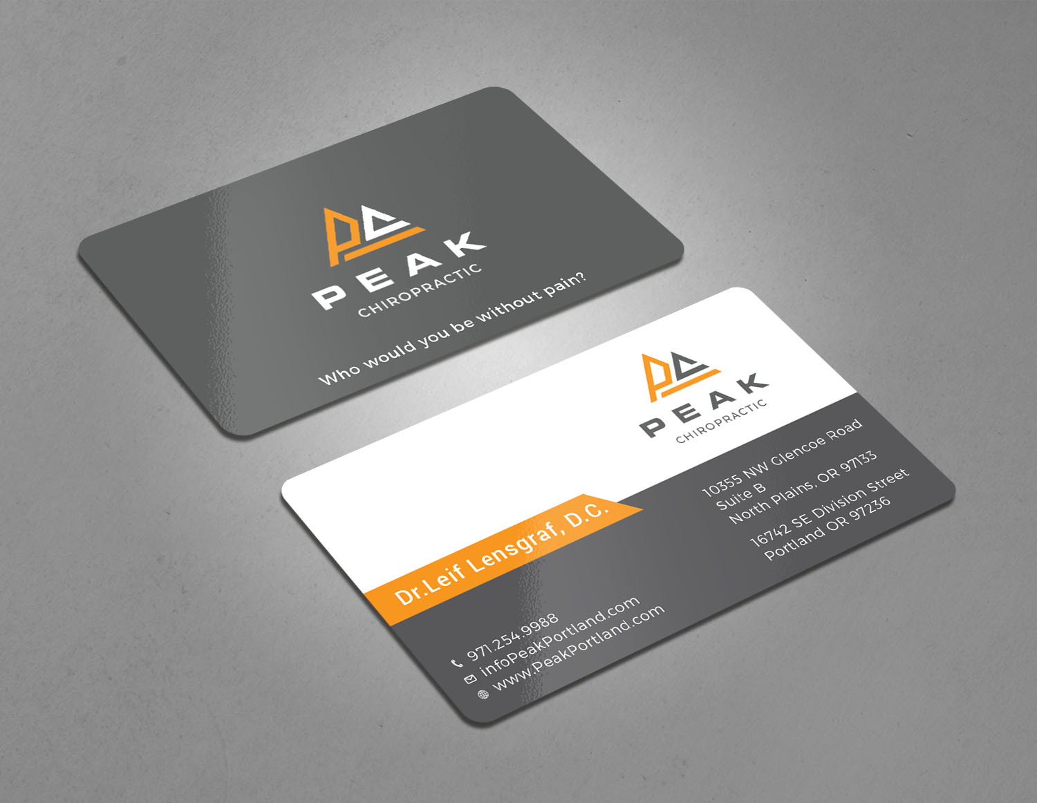Business Card Design by Tripti Ranjan Gain for Peak Chiropractic | Design #22394595