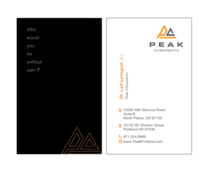 Visitenkarten-Design von typeo1978 für Peak Chiropractic | Design: #22429609