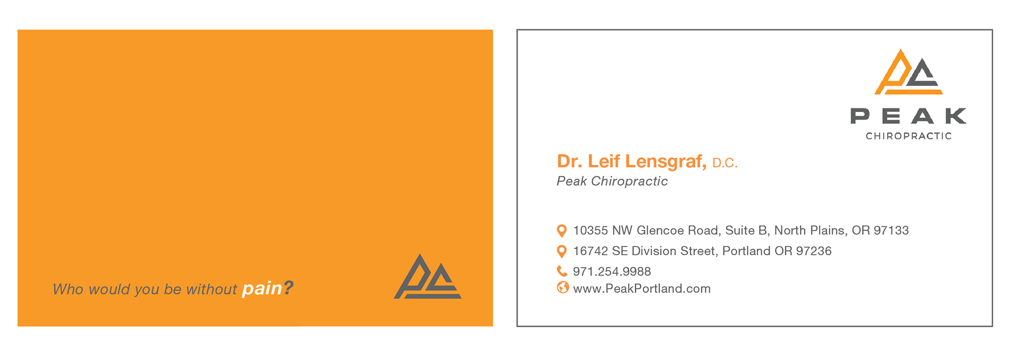 Visitenkarten-Design von typeo1978 für Peak Chiropractic | Design #22429647