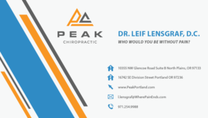 Visitenkarten-Design von Shaza Albero für Peak Chiropractic | Design: #22432677
