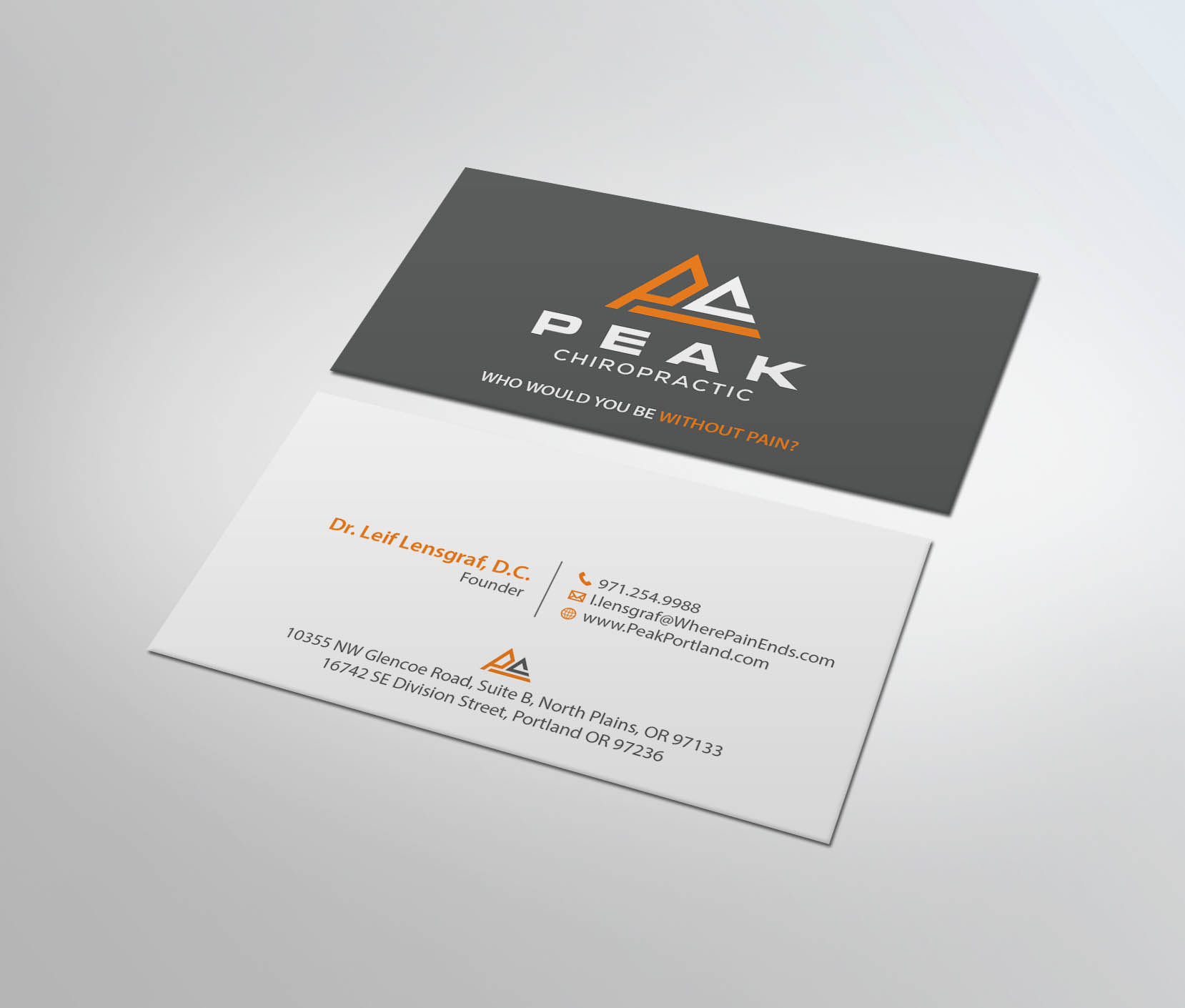 Business Card Design by MDesign for Peak Chiropractic | Design #22438363