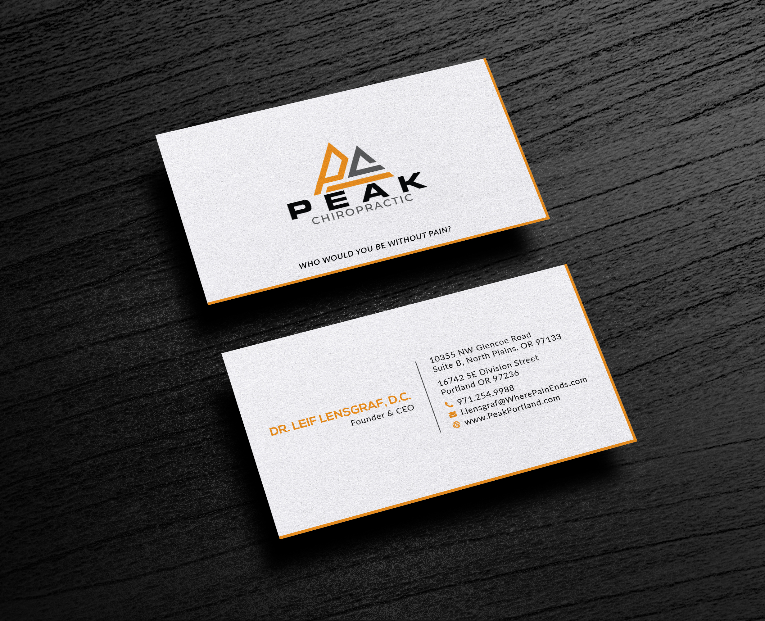 Design de Carte de Visite par Bold Pixels pour Peak Chiropractic | Design #22420774