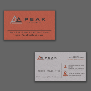 Visitenkarten-Design von MAHESH101 für Peak Chiropractic | Design: #22417192