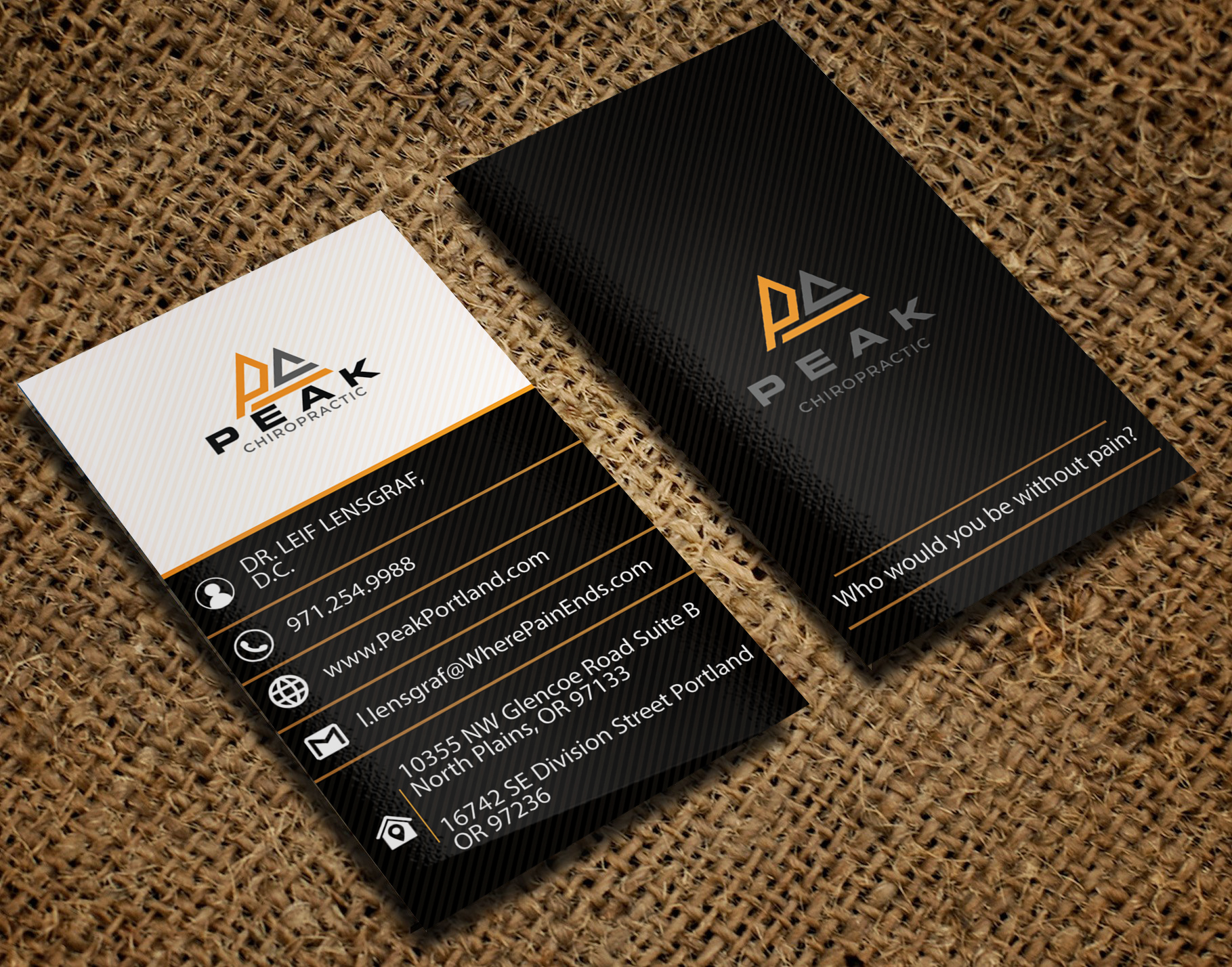 Business Card Design by seyaArts for Peak Chiropractic | Design #22403250