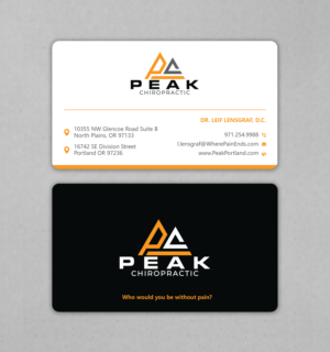Business Card Design by Uttom 2 for Peak Chiropractic | Design: #22423285