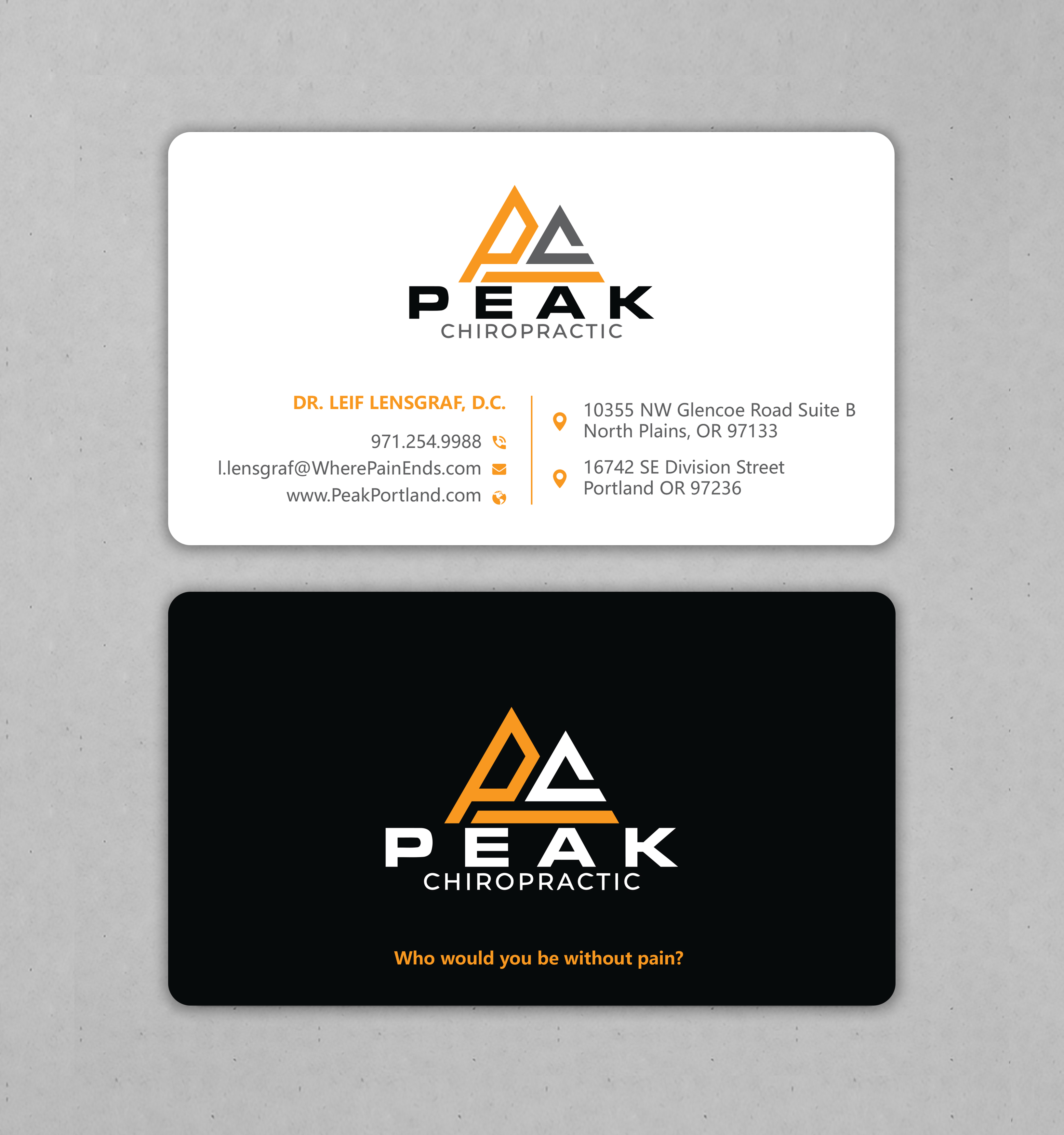 Business Card Design by Uttom 2 for Peak Chiropractic | Design #22423297