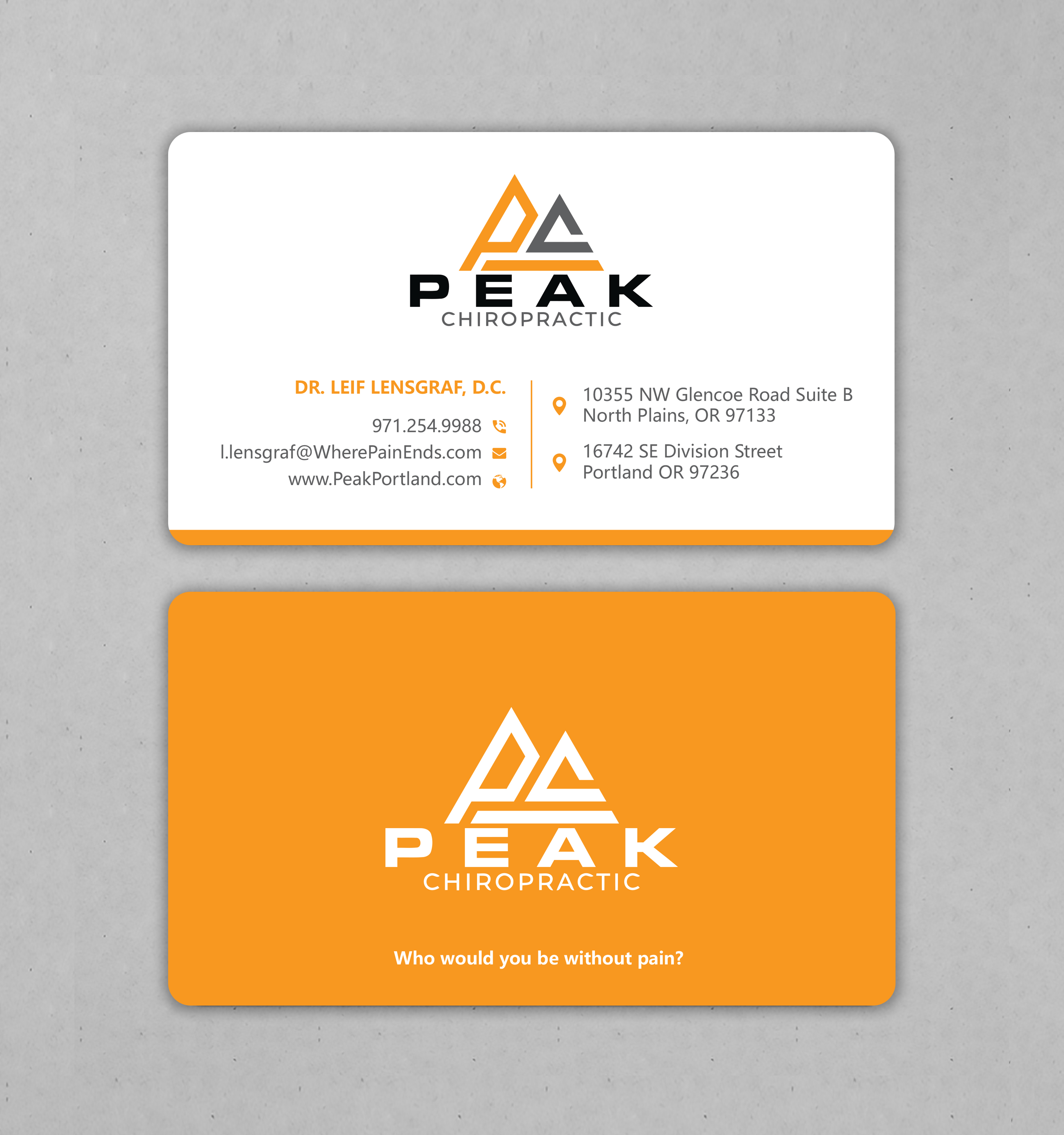 Business Card Design by Uttom 2 for Peak Chiropractic | Design #22423315