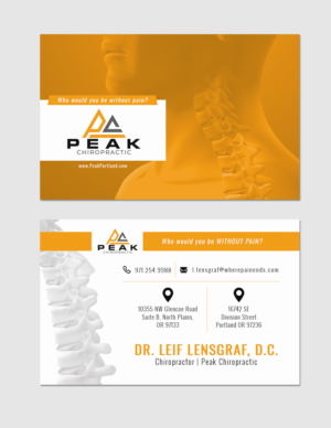 Visitenkarten-Design von Mary Rose Relente für Peak Chiropractic | Design: #22436177