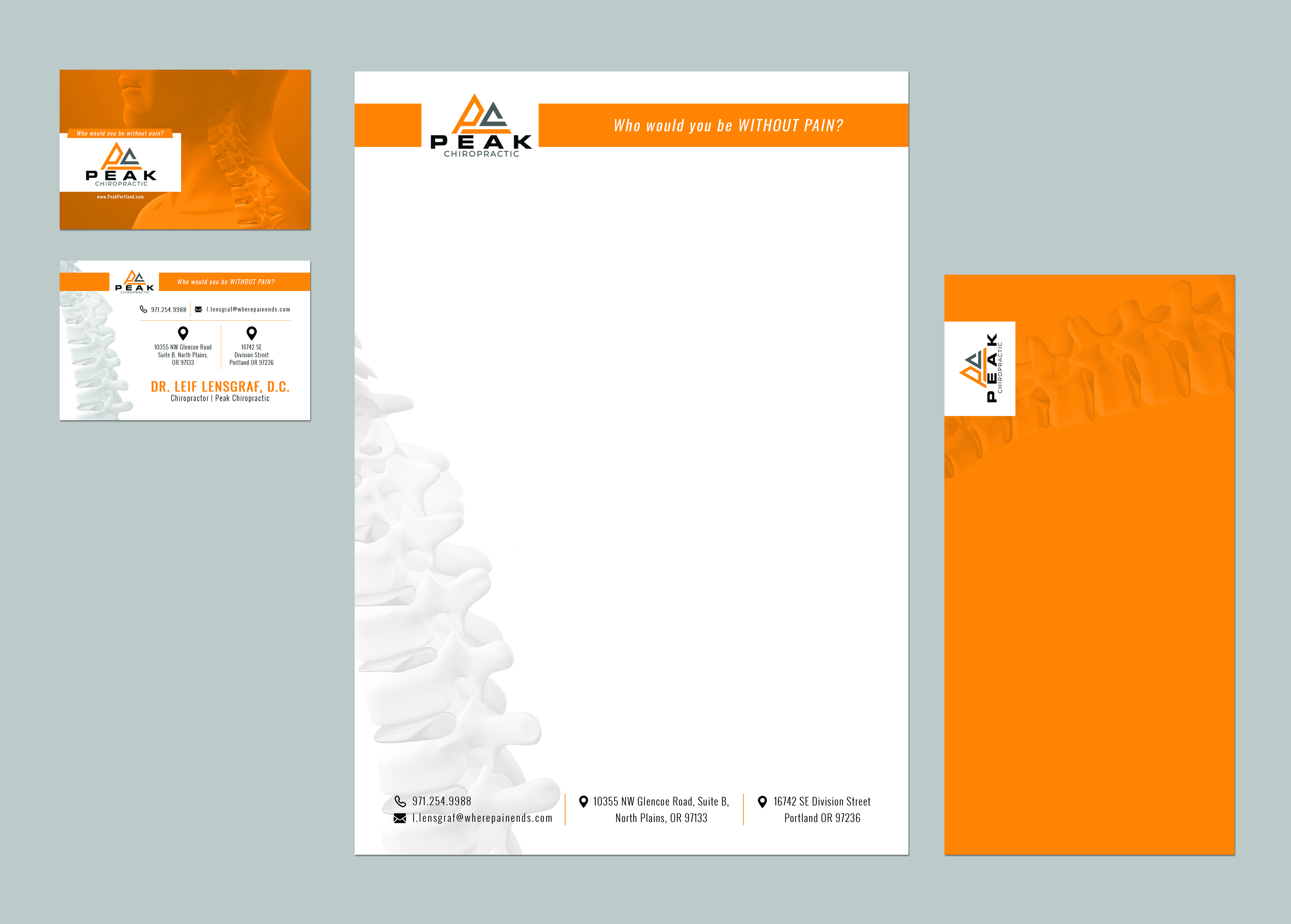 Design de Carte de Visite par Mary Rose Relente pour Peak Chiropractic | Design #22436583