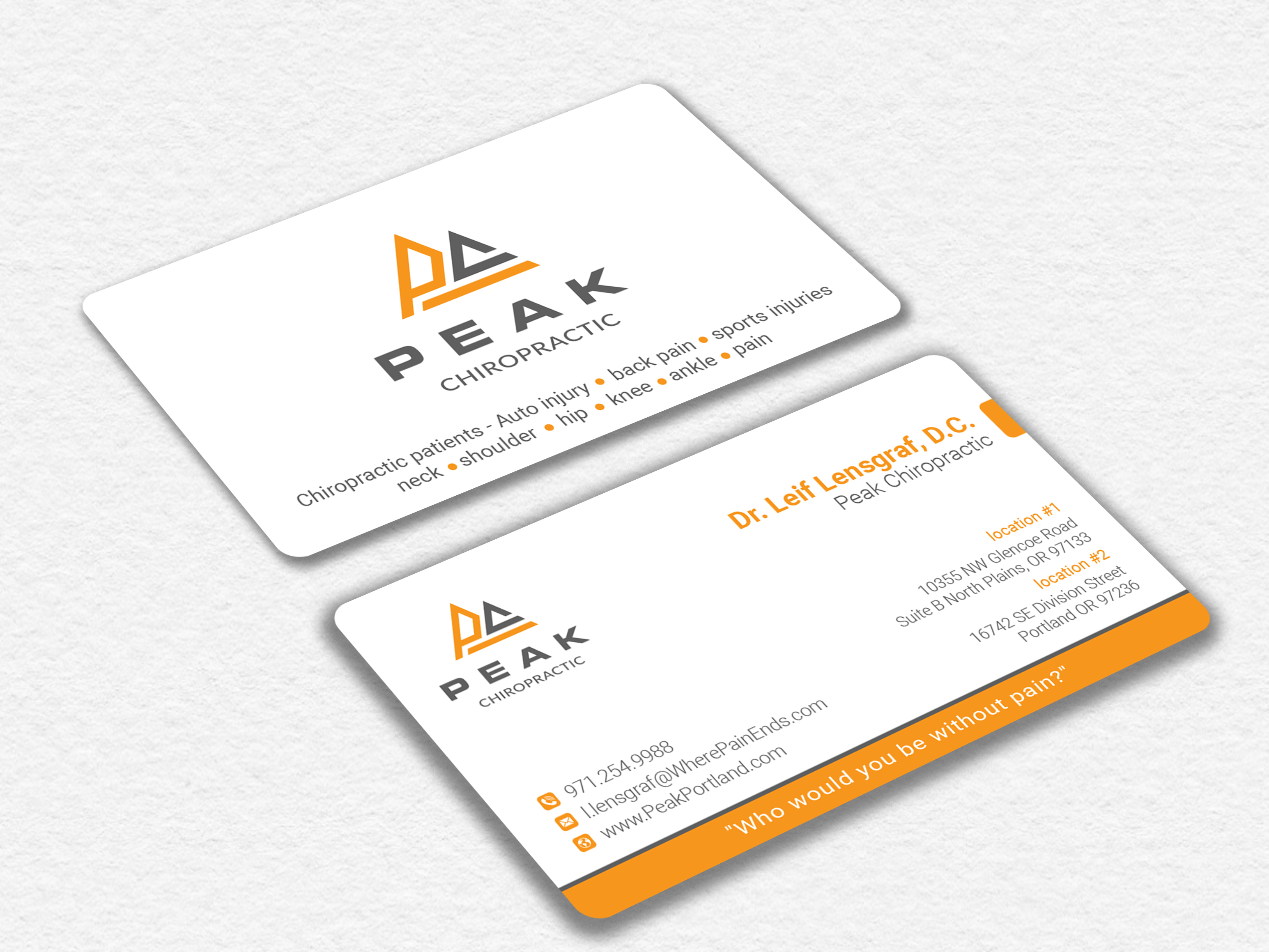 Business Card Design by Ekramul Hossen 2 for Peak Chiropractic | Design #22400685