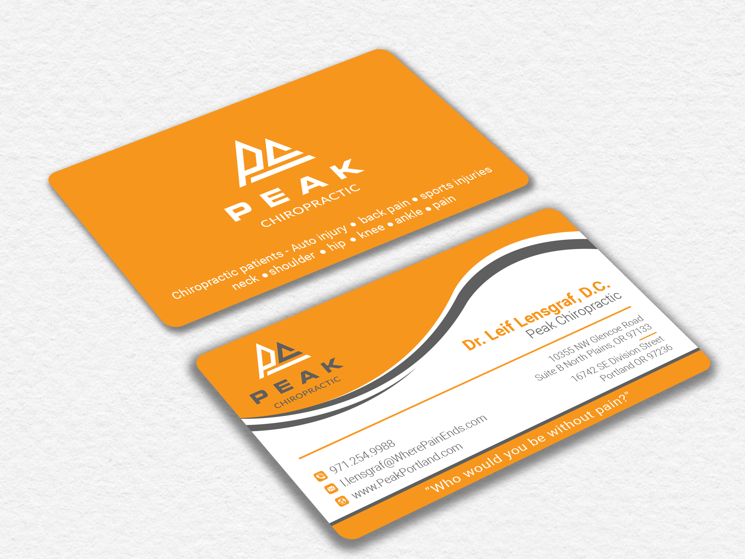 Visitenkarten-Design von Ekramul Hossen 2 für Peak Chiropractic | Design #22401222