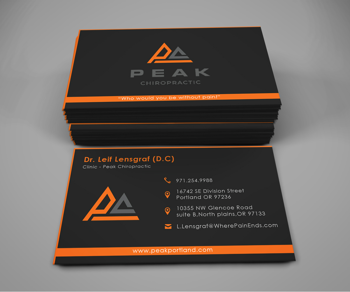 Business Card Design by Kreative Destiny for Peak Chiropractic | Design #22469369