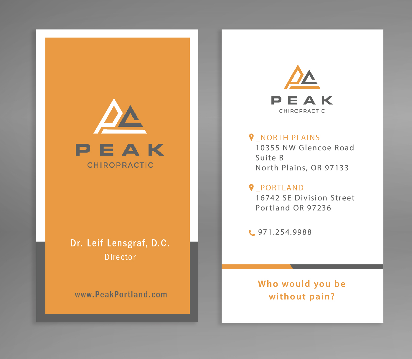 Visitenkarten-Design von maty 2 für Peak Chiropractic | Design #22392167