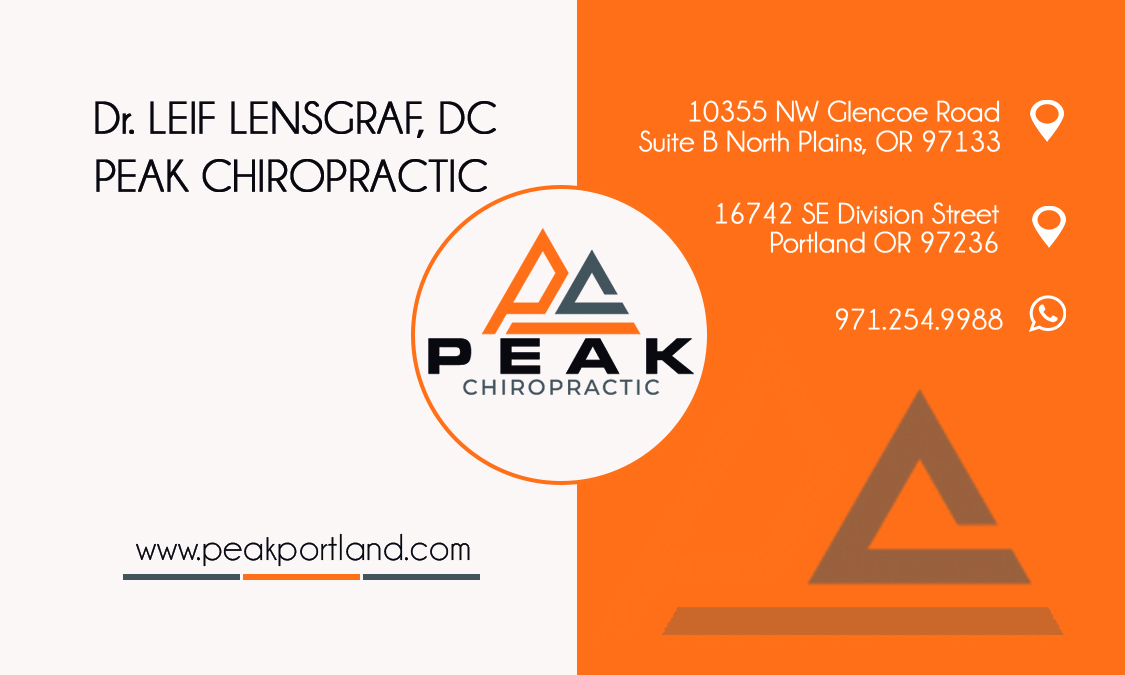 Visitenkarten-Design von PhoenixEst für Peak Chiropractic | Design #22441493