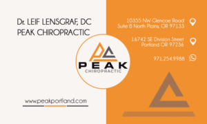 Visitenkarten-Design von PhoenixEst für Peak Chiropractic | Design: #22441493