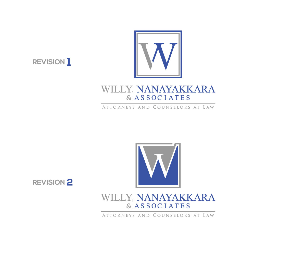 Logo Design by mdrh for Willy, Nanayakkara & Associates Attorneys and Counselors at Law Atlanta  | Design #22446860