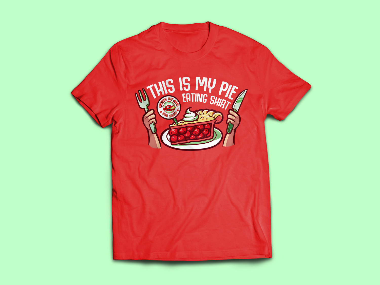 T-shirt Design by B'signs for The Cherry Pit Cafe & Pie Shop | Design #22406879