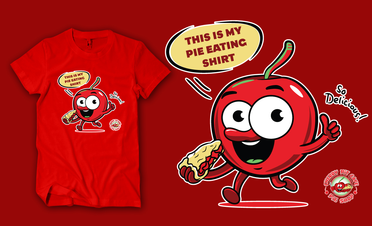 T-shirt Design by Uprinteez for The Cherry Pit Cafe & Pie Shop | Design #22401504