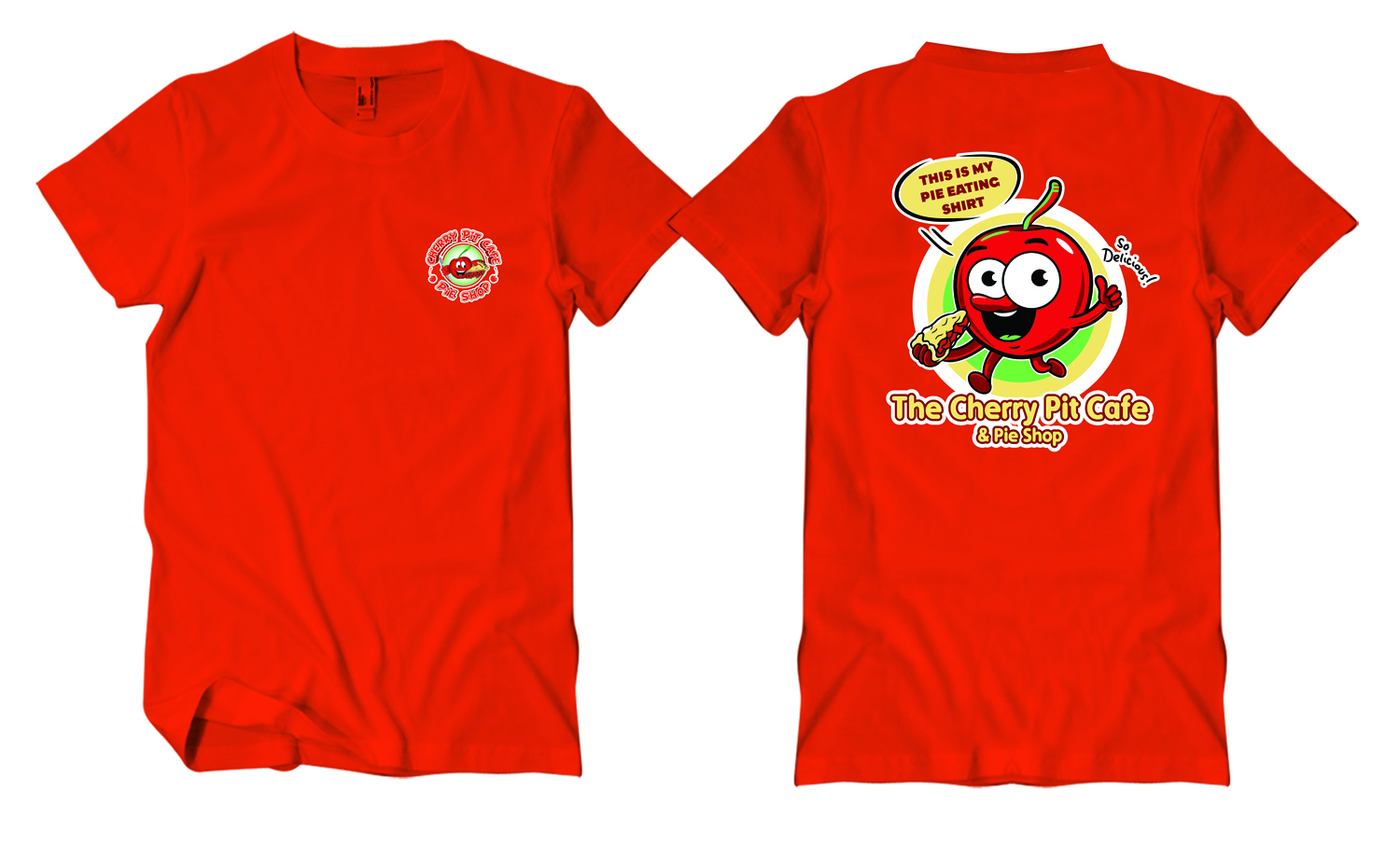 T-shirt Design by Uprinteez for The Cherry Pit Cafe & Pie Shop | Design #22418925